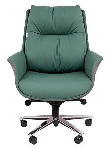 Офисное кресло CHAIRMAN 523 М, экокожа, зеленый/серый